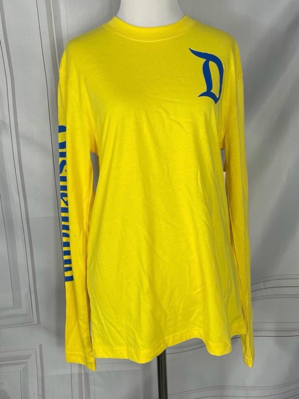 Disney Parks Disneyland Resort Yellow Long Sleeve Graphic Tee Shirt Size S NWT